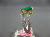 GIA LARGE 2.95CT DIAMOND & AAA EMERALD 18KT 2 TONE GOLD CLASSIC ENGAGEMENT RING