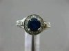 1.75CT DIAMOND & AAA ROUND SAPPHIRE 14K WHITE GOLD HALO FILIGREE ENGAGEMENT RING