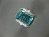 EXTRA LARGE 21.26CT DIAMOND & AAA BLUE TOPAZ 18KT WHITE GOLD 3D ENGAGEMENT RING