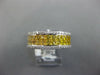 3.70CT DIAMOND & AAA RAINBOW YELLOW SAPPHIRE 14KT WHITE GOLD 3D ANNIVERSARY RING
