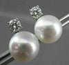 ESTATE .56CT DIAMOND 14KT WHITE GOLD AAA SOUTH SEA PEARL STUD EARRINGS #2906