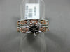 ESTATE 1.9CT DIAMOND 14KT WHITE & ROSE GOLD SEMI MOUNT ENGAGEMENT WEDDING RING