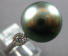 LARGE .12CT DIAMOND & AAA TAHITIAN PEARL 18KT WHITE GOLD 3D ROUND HALO LOVE RING
