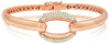 ESTATE .92CT DIAMOND 18KT ROSE GOLD 3D ROUND OVAL LOVE KNOT CUFF BANGLE BRACELET