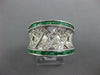 LARGE 1.98CT DIAMOND & AAA EMERALD 14KT WHITE GOLD CRISS CROSS ANNIVERSARY RING