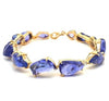 EXTRA LARGE 94.26CT DIAMOND & AAA TANZANITE 18K YELLOW GOLD MULTI SHAPE BRACELET