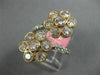 ESTATE LARGE 2.57CT WHITE & PINK DIAMOND 18KT WHITE & ROSE GOLD 3D FLOWER RING