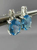 ESTATE 2.72CT DIAMOND & AAA EXTRA FACET BLUE TOPAZ 14KT WHITE GOLD STUD EARRINGS