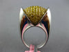 EXTRA LARGE 4.20CT FANCY YELLOW DIAMOND 18K WHITE GOLD ROLLING FOOTBALL FUN RING