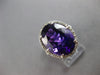 LARGE 7.75CT DIAMOND & AAA AMETHYST 14K WHITE GOLD 3D OVAL & ROUND HALO FUN RING