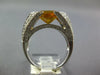 LARGE 4.38CT DIAMOND & AAA CITRINE 14KT WHITE GOLD OVAL FRIENDSHIP PROMISE RING