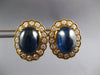 LARGE 20CT DIAMOND & AAA CABOCHON SAPPHIRE 18KT YELLOW GOLD 3D CLIP ON EARRINGS