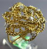 ESTATE LARGE .23CT DIAMOND 18KT YELLOW GOLD 3D CLASSIC ETOILE FLOWER ROSE RING