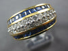 WIDE 1.99CT DIAMOND & AAA SAPPHIRE 18KT YELLOW GOLD MULTI ROW ANNIVERSARY RING