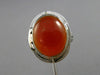 ANTIQUE 14KT WHITE GOLD HANDCRAFTED ORANGE BROWN AGATE OPEN FILIGREE RING #25394