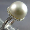 LARGE .44CT DIAMOND & AAA SOUTH SEA PEARL 18K WHITE GOLD ROUND CLASSIC HALO RING
