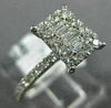 ESTATE .63CT ROUND & BAGUETTE DIAMOND 18KT WHITE GOLD RECTANGULAR PROMISE RING