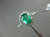 WIDE 1.30CT DIAMOND & AAA EMERALD 14K WHITE GOLD OVAL HALO ENGAGEMENT RING #2453