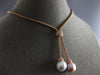 LARGE .42CT DIAMOND & AAA WHITE & PINK SOUTH SEA PEARL 18K ROSE GOLD 3D NECKLACE