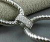 ESTATE WIDE & LONG .20CT DIAMOND 14K WHITE GOLD 3D OVAL OPEN LINK BRACELET FG VS