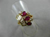 ANTIQUE WIDE 1.33CT DIAMOND & AAA RUBY 14KT YELLOW GOLD MULTI SHAPE RING #22051