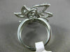 ESTATE LARGE 1.26CT ROUND DIAMOND 18K WHITE GOLD 3D CLASSIC FLOWER STAR FUN RING