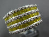 2.44CT WHITE & FANCY YELLOW DIAMOND 18KT WHITE GOLD MULTI ROW ANNIVERSARY RING