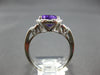3.34CT DIAMOND & AAA AMETHYST 14KT WHITE GOLD OVAL & ROUND HALO FRIENDSHIP RING