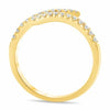 ESTATE .31CT DIAMOND 14KT YELLOW GOLD 3D ROUND CLASSIC CRISS CROSS FUN RING