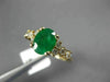 ESTATE 1.45CT DIAMOND & AAA OVAL CUT EMERALD 14KT YELLOW GOLD 3D ENGAGEMENT RING