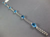 8.14CT DIAMOND & AAA BLUE TOPAZ 14KT WHITE GOLD 3D OVAL & ROUND TENNIS BRACELET
