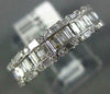 WIDE .75CT DIAMOND 14KT WHITE GOLD 3D ROUND & BAGUETTE CLASSIC ANNIVERSARY RING