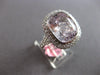 EXTRA LARGE 9.28CT DIAMOND & AAA KUNZITE 18KT WHITE GOLD CUSHION ENGAGEMENT RING
