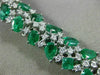 WIDE 20.98CT DIAMOND & AAA COLOMBIAN EMERALD 18KT WHITE GOLD 3D TENNIS BRACELET
