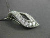ANTIQUE 1.09CT ROUND DIAMOND 18KT WHITE GOLD LEAF FLOATING DROP PENDANT & CHAIN