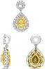 1.04CT WHITE & FANCY YELLOW DIAMOND 18KT 2 TONE GOLD PEAR SHAPE & ROUND PENDANT
