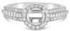 ESTATE .45CT DIAMOND 14K WHITE GOLD ROUND HALO 3 ROW SEMI MOUNT ENGAGEMENT RING