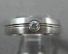 ESTATE .08CT DIAMOND 14KT WHITE GOLD SOLITAIRE ETOILE BURNISH GYPSY RING #22475