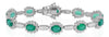 11.82CT DIAMOND & AAA EMERALD 18KT WHITE GOLD ROUND & BAGUETTE TENNIS BRACELET