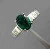ESTATE 1.02CT DIAMOND & AAA EMERALD 14KT WHITE GOLD OVAL ENGAGEMENT RING #25511