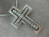 ESTATE .45CT DIAMOND 18KT WHITE GOLD 3D HANDCRAFTED FLOATING CROSS PENDANT 11430