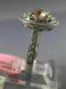 ESTATE WIDE 1.58CT WHITE & PINK DIAMOND 18K WHITE & ROSE GOLD 3D ENGAGEMENT RING