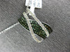 ESTATE .76CT WHITE & GREEN DIAMOND 18KT WHITE GOLD MULTI ROW CRISS CROSS PENDANT