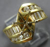 LARGE 1.13CT DIAMOND 14K YELLOW GOLD ROUND & BAGUETTE SEMI MOUNT ENGAGEMENT RING