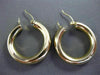 ESTATE WIDE 14KT YELLOW GOLD CLASSIC ROUND HOOP 3D HANGING EARRINGS #24350