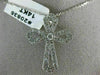 ANTIQUE .75CT DIAMOND 14K WHITE GOLD 3D FILIGREE MILGRAIN CROSS PENDANT #20835