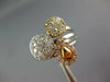 ESTATE WIDE 1.02CT DIAMOND 18KT TRI COLOR GOLD 3D CLUSTER MULTI SHAPE FUN RING