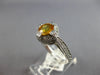 .96CT DIAMOND & AAA CITRINE 14KT WHITE GOLD ROUND FILIGREE HALO ENGAGEMENT RING