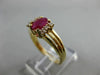 ESTATE 1.07CT DIAMOND & AAA OVAL RUBY 14KT YELLOW GOLD ENGAGEMENT RING #4257