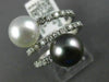 WIDE .6CT DIAMOND & AAA SOUTH SEA TAHITIAN PEARL 18K WHITE GOLD CRISS CROSS RING